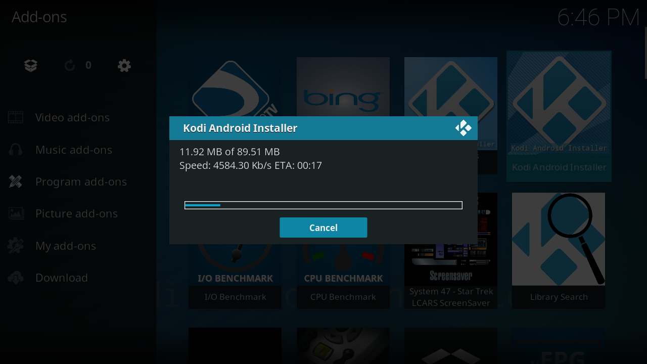 Kodi 17.6 for android 4.4.2